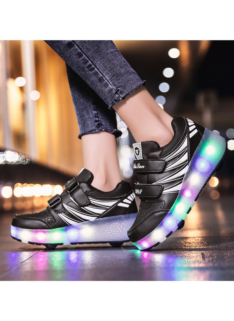 LITTLE ROCKZ LED Flash Light Fashion Shiny Sneaker Skate Heelys Shoes With Wheels And Lightning Sole  - Image 5