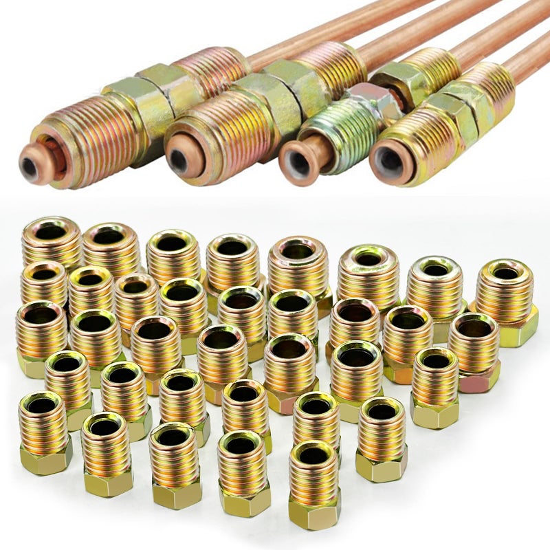 Tnisesm 35 PCS Threads Brake Line Fittings Assortment kits for 3/16"(19 Fittings) and 1/4" (16 Fittings) Inverted Flares Brake Line Tube - Image 5