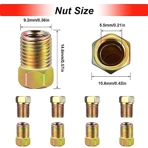 Tnisesm 35 PCS Threads Brake Line Fittings Assortment kits for 3/16"(19 Fittings) and 1/4" (16 Fittings) Inverted Flares Brake Line Tube - Image 3