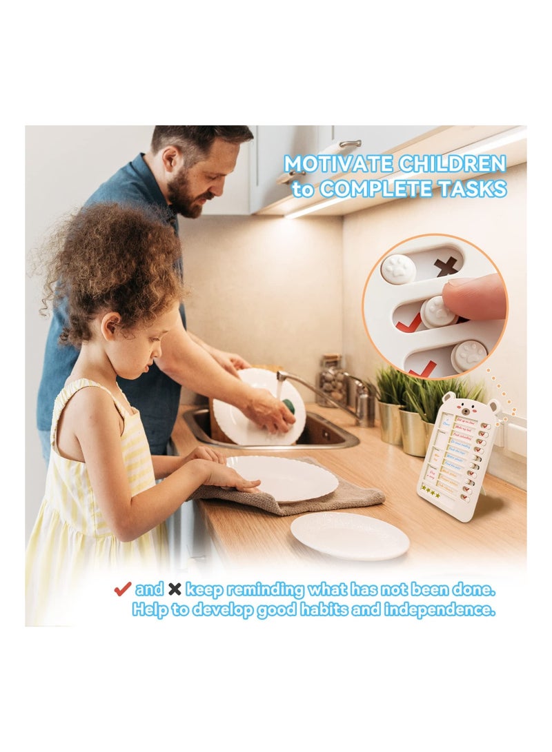 Captaintech Upgraded My Chores Checklist Task Board for Kids - Habit Tracker or Daily and Weekly Planner, Reward Chart and Behavior Chart for Kids at Home (White), Chore Chart for Kids Multiple Kids, Efficiency - Image 3