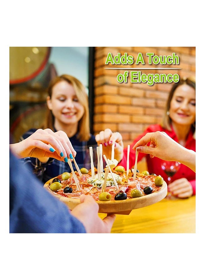 JOY TOUR 100 Bamboo Appetizer Forks, 3.5 Inch Mini Bamboo Forks for Charcuterie Boards Accessories, Fancy Toothpicks for Appetizers, Disposable Wooden Cocktail Fork, Small Fruit Food Picks for Party Supplies - Image 3