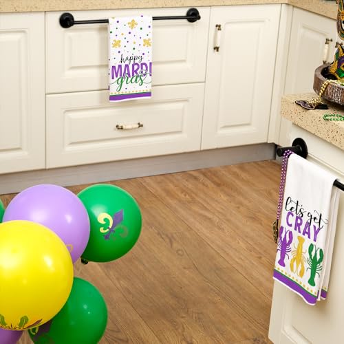ARKENY Mardi Gras Kitchen Towels Set of 2,Purple Fleur De Lis Crayfish Dish Towels 18x26 Inch Drying Dishcloth,Farmhouse Home Mardi Gras Carnival Seasonal Holiday Decorations AD193 - Image 5