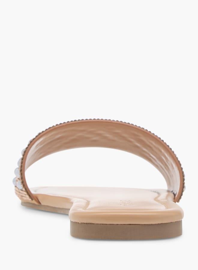 سيليست صنادل نسائية مسطحة مزينة سهلة الارتداء - Image 5