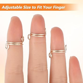 oruola أورولا 10 قطع خواتم أظافر معدنية قابلة للتعديل خواتم أظافر مزيفة قابلة لإعادة الاستخدام خواتم أظافر ذهبية أدوات فن الأظافر ملحقات تزيين الأظافر للنساء والفتيات بدون حاجة للصمغ - Image 3