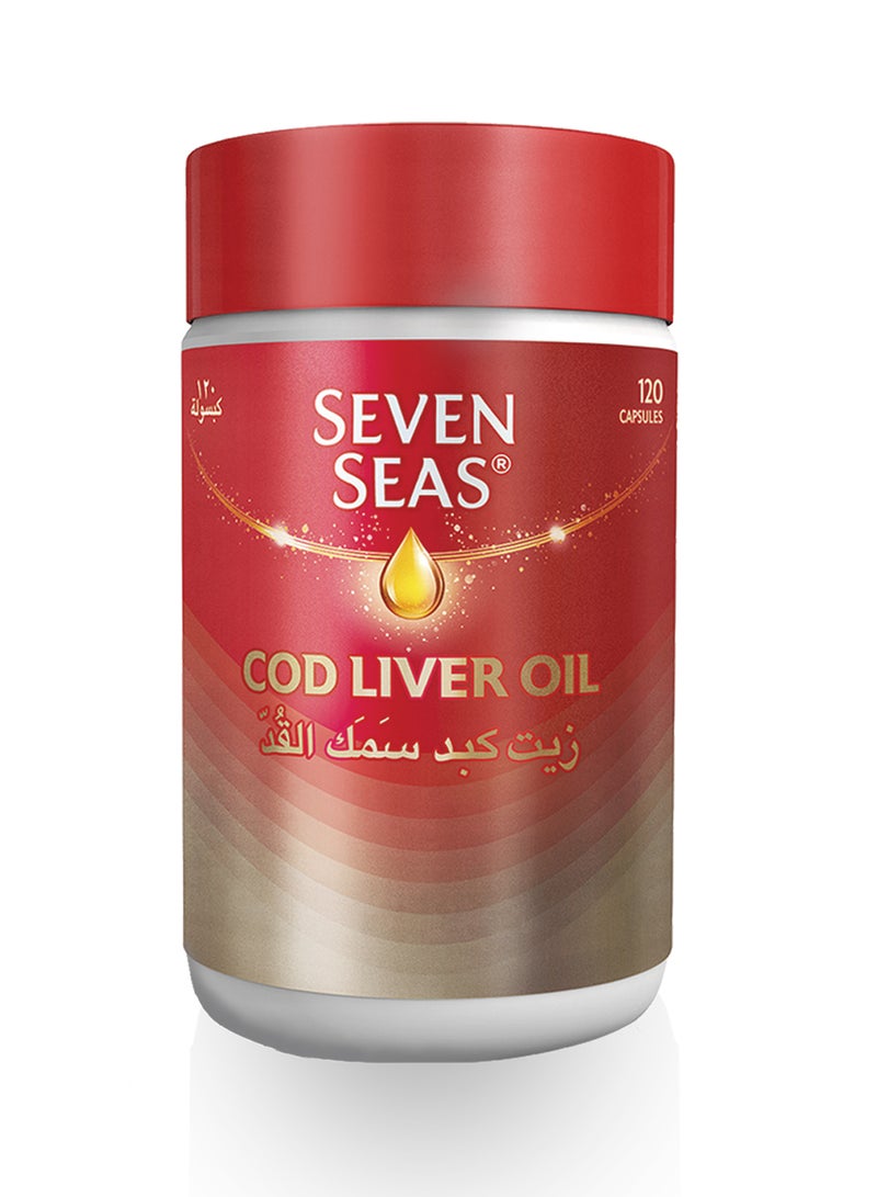 Sevenseas Omega-3 Cod Liver Oil 60 Capsules – High Strength Omega 3, Vitamin A & D for Heart, Brain & Immune Support - Image 1