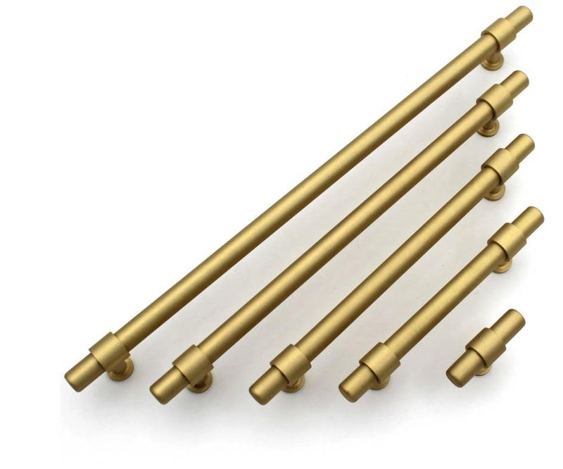 ABVIN Premium Solid Brass Round Cabinet Bar Pull Handles Matt Gold Furniture Hardware Drawers Kitchens Cupboard Door Made of Brass 50mm Knob - Image 1