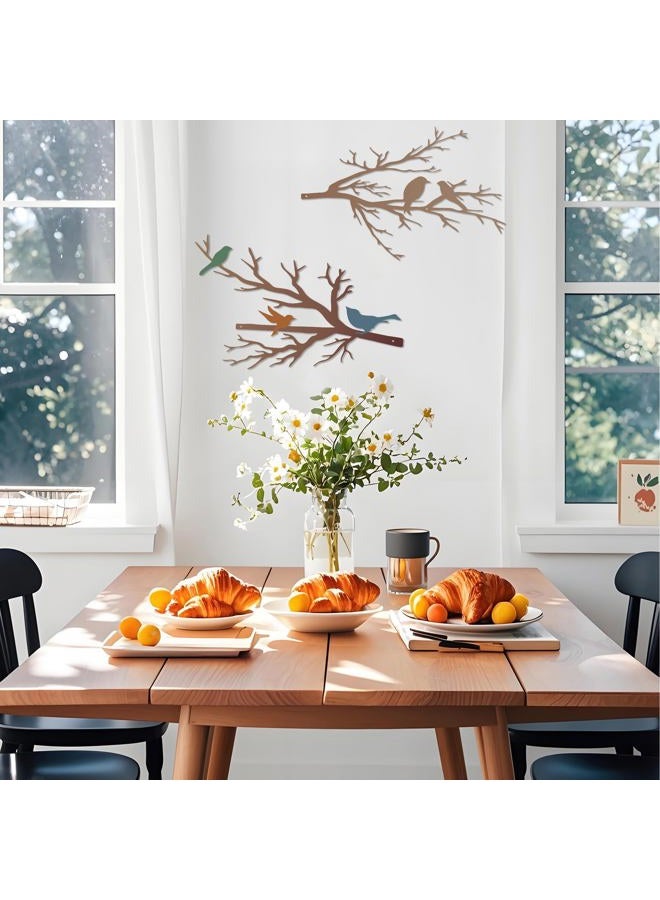 DICYWUDI Colorful Metal 31.5 x 13.6 inch Birds Wall Art - Image 5