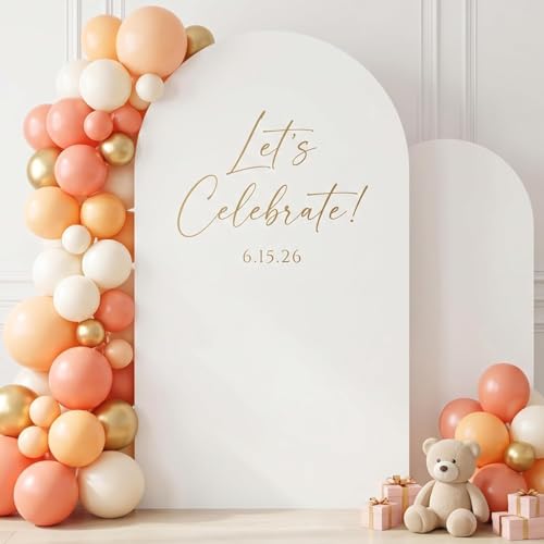 GRENTY Metal Arch Backdrop Stand and Cover Set 7.2FT/6FT, Wedding Arch Frame with Spiral Rotating Joint and 2 Wrinkle-Resistant Cover for Birthday, Anniversary, Wedding, Party, Baby Shower - Image 1