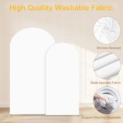 GRENTY Metal Arch Backdrop Stand and Cover Set 7.2FT/6FT, Wedding Arch Frame with Spiral Rotating Joint and 2 Wrinkle-Resistant Cover for Birthday, Anniversary, Wedding, Party, Baby Shower - Image 4