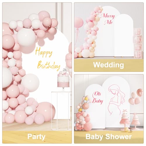 GRENTY Metal Arch Backdrop Stand and Cover Set 7.2FT/6FT, Wedding Arch Frame with Spiral Rotating Joint and 2 Wrinkle-Resistant Cover for Birthday, Anniversary, Wedding, Party, Baby Shower - Image 5