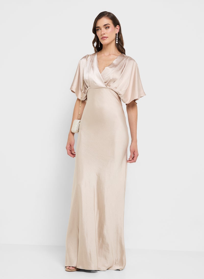 Style Cheat Satin V-neck Dress - Image 4