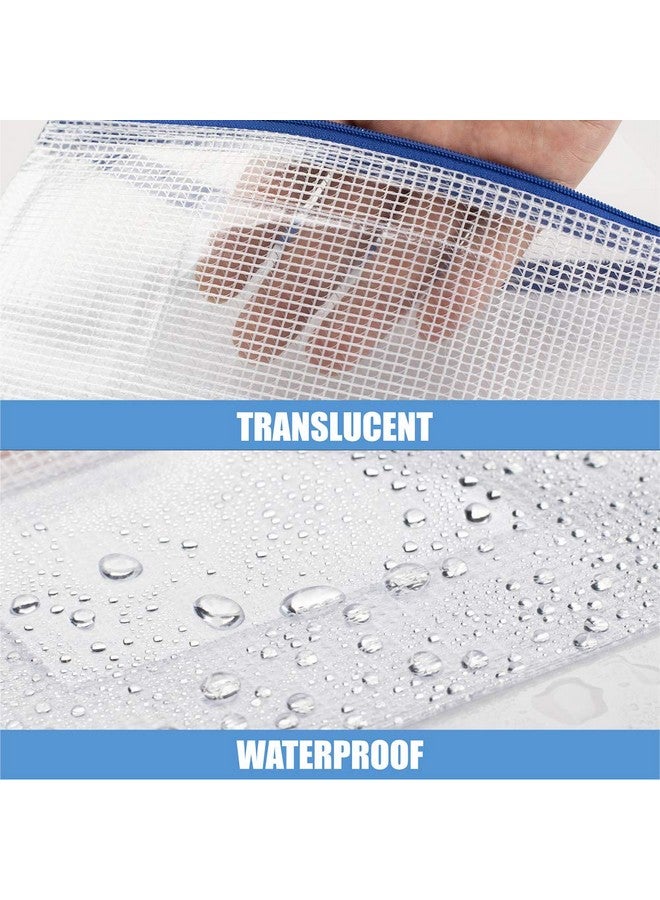 Sooez 24Pcs Mesh Zipper Pouch Bags With Label Pocket, A6 Pencil Pouch Bulk, Plastic Zipper Pouches For Organization, Zipper Bags For Toy, Game, Travel, School & Office Supplies Storage, 8 Colors - Image 3