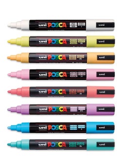 Uni Mitsubishi Uni Mitsubishi Pencil  Posca Paint Marker Pen - PC-5M Medium Tip 18-25 mm 8 Soft Colours  - Image 4