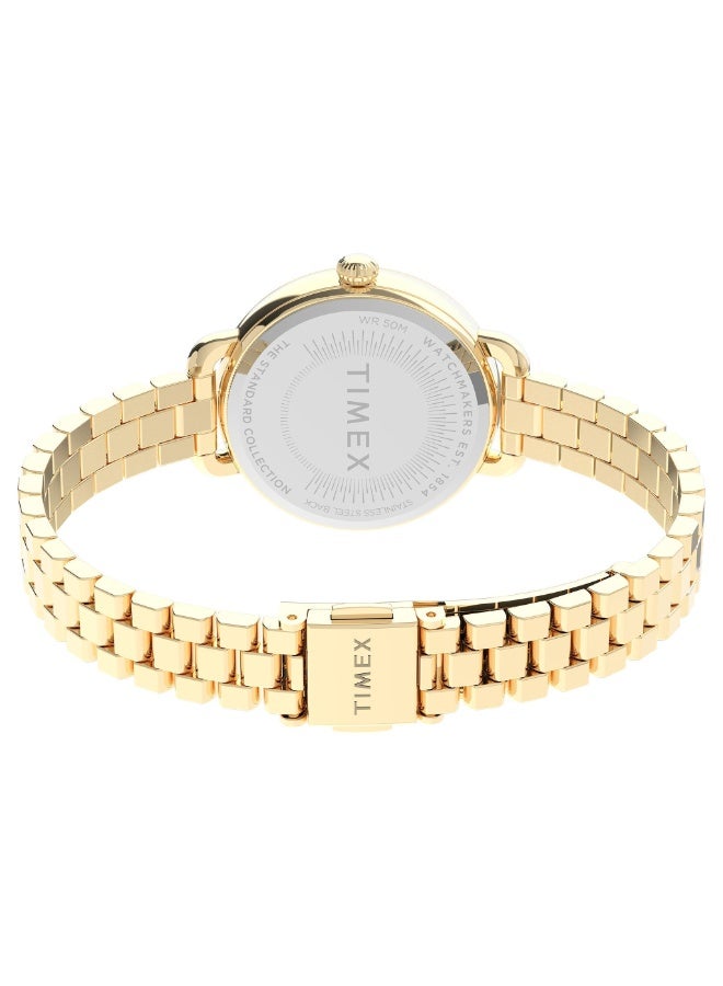 تيميكس ساعة TIMEX للنساء بهيكل نحاسية ذهبية وسوار فولاذي ذهبي - Image 4