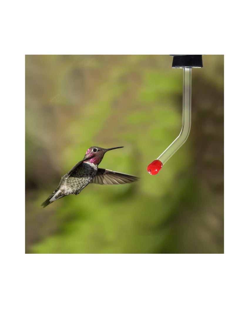 Excefore - 6 PCS Hummingbird Feeder Tubes with BB Hummingbird Feeder Replacement Parts, Bendable Garden Bird Feeder with Stoppers (Red) - Image 1