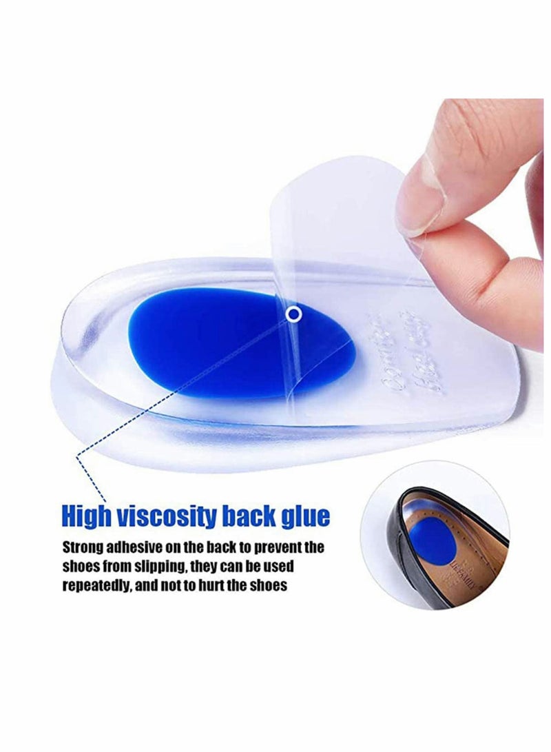 Gel Heel Cups Plantar Fasciitis Inserts - Silicone Heel Cup Pads for Bone Spurs Pain Relief Protectors of Your Sore or Bruised Feet Insole Gels Treatment 2 PCS, Red-S, Blue-L
