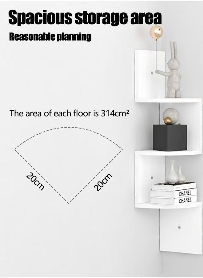 Beauenty - Wall Rack Corner Wall Shelf Floating Wall Bookshelf - Image 1