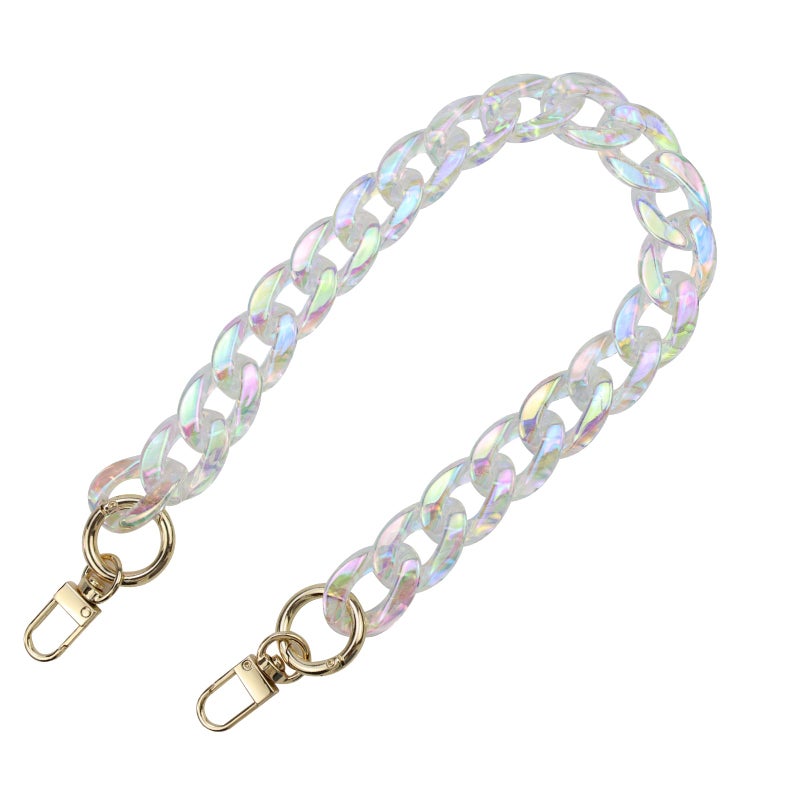 Pastlla Chunky Acrylic Purse Strap Bag Chain Handle Purse Chain Replacement for Handbag Purse Shoulder Bag (Colorful Transparent,17.7") - Image 3