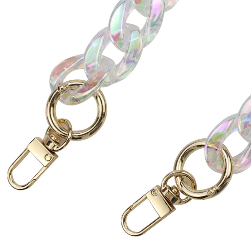 Pastlla Chunky Acrylic Purse Strap Bag Chain Handle Purse Chain Replacement for Handbag Purse Shoulder Bag (Colorful Transparent,17.7") - Image 4