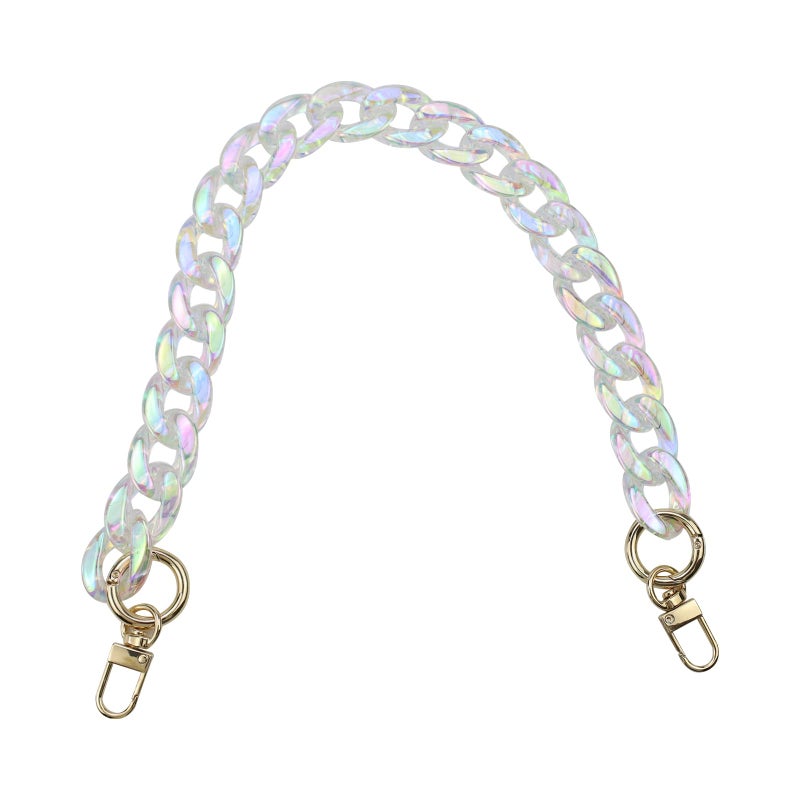 Pastlla Chunky Acrylic Purse Strap Bag Chain Handle Purse Chain Replacement for Handbag Purse Shoulder Bag (Colorful Transparent,17.7") - Image 1