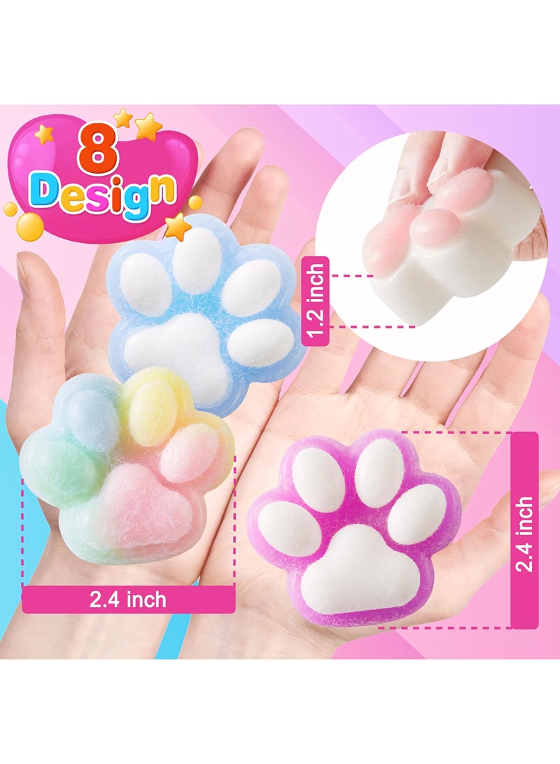 2Pcs Squishy Toys, Novelty Decompress Toys, Squeeze Cat Paw Stress Ball Pinch PVC Sensory Toys for Relieving Fidget Rising Animal Shaped Novelty Things Birthdays Cosplay Party Gift Decorations - Image 3