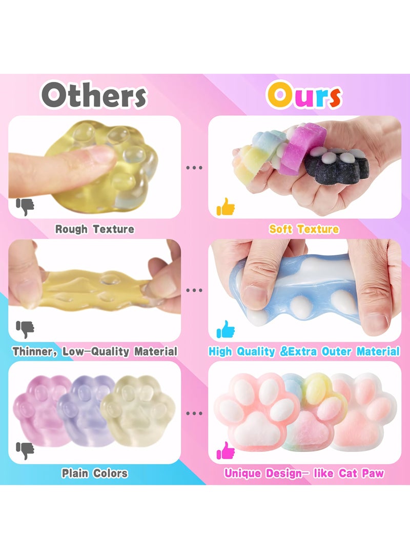 2Pcs Squishy Toys, Novelty Decompress Toys, Squeeze Cat Paw Stress Ball Pinch PVC Sensory Toys for Relieving Fidget Rising Animal Shaped Novelty Things Birthdays Cosplay Party Gift Decorations - Image 4