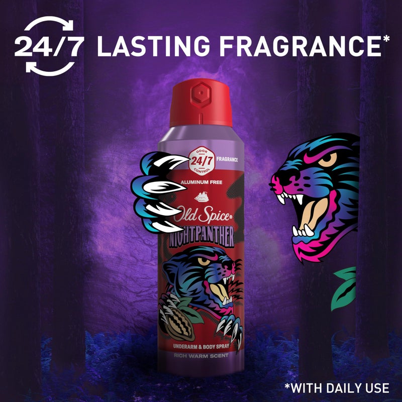 Old Spice بخاخ الجسم أولد سبايس خالي من الألمنيوم للرجال، حماية من الروائح على مدار 24/7، عطر يدوم على مدار 24/7 ونضارة، رائحة بجودة كولون، نايتمثانر برائحة دافئة غنية، 5.1 أونصة (عبوة من 3)  - Image 4