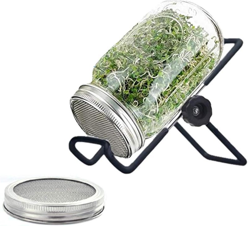 SRXES Sprouting Jar Lid (32oz Glass Jars) with 4 Pack Stainless Steel Sprouting Stands for Wide and Wide Mouth Mason Jar for Growing Organic Sprouts, Stainless Steel, 4 Pack - Image 5