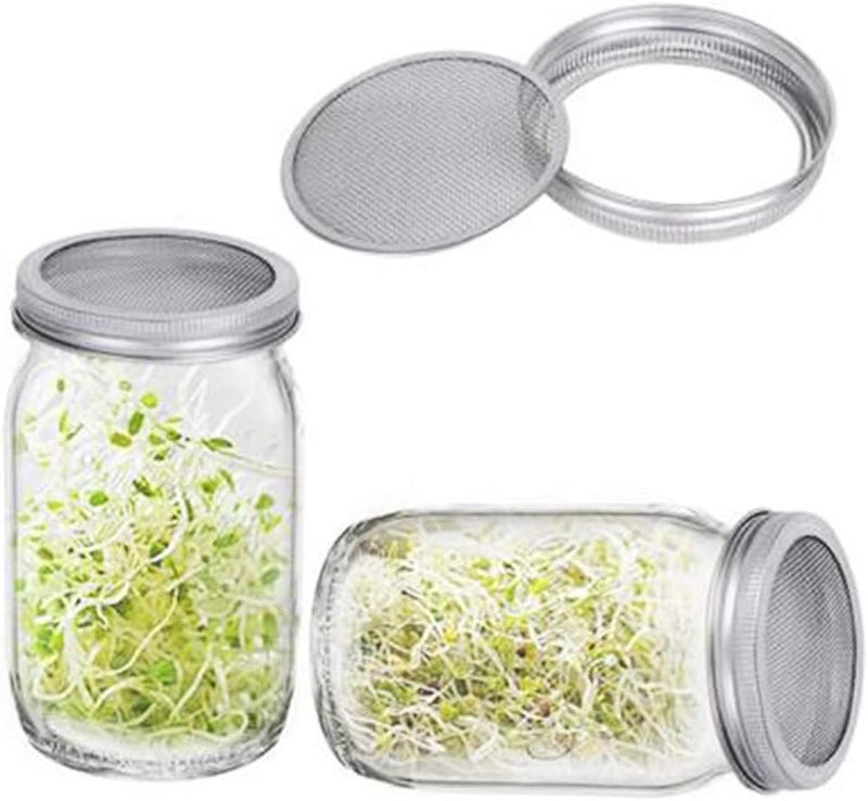 SRXES Sprouting Jar Lid (32oz Glass Jars) with 4 Pack Stainless Steel Sprouting Stands for Wide and Wide Mouth Mason Jar for Growing Organic Sprouts, Stainless Steel, 4 Pack - Image 4