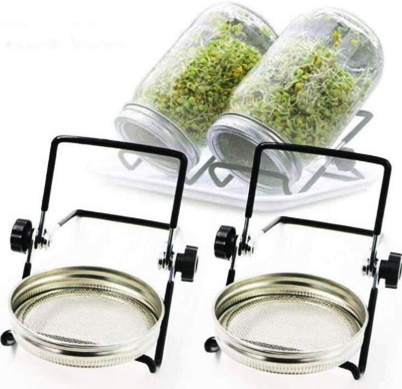 SRXES Sprouting Jar Lid (32oz Glass Jars) with 4 Pack Stainless Steel Sprouting Stands for Wide and Wide Mouth Mason Jar for Growing Organic Sprouts, Stainless Steel, 4 Pack - Image 3
