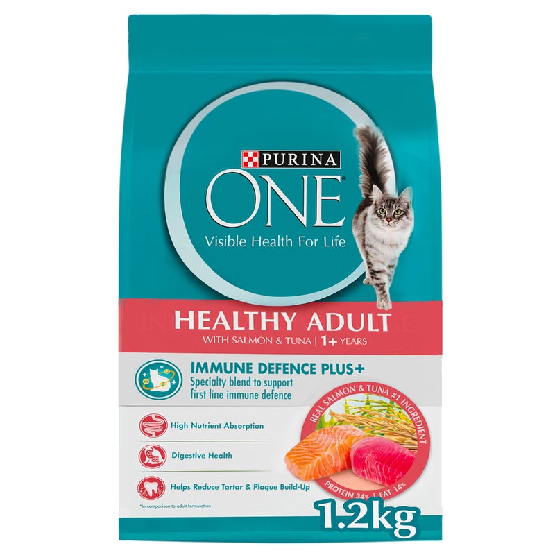 Purina One Adult Cat Food with Salmon and Tuna Flavours Promo Price (1.2kg) - Image 1