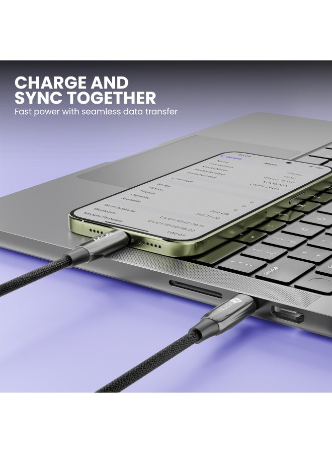 XASTON 60W Type C to C Fast Charging Cable 1.2M, PD Type C Charger Cord for MacBook, iPad, Samsung Galaxy, Android Phones, Nylon Braided Data Sync Cable (480Mbps) - Image 4