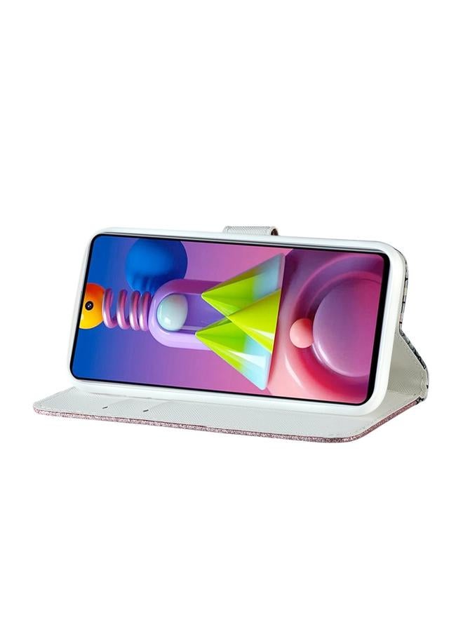 S-TOP Case For Samsung Galaxy M51 Laser Glitter Powder Matching Crocodile Texture Horizontal Flip Leather Case with Card Slots & Holder & Wallet - Image 5