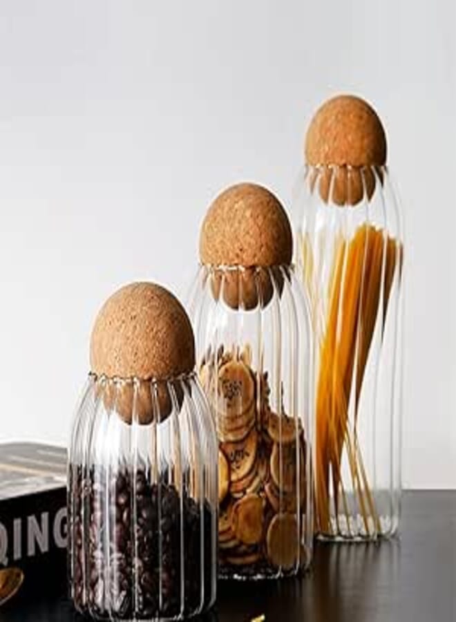 Spices Jar Set with Wooden Ball Lid
