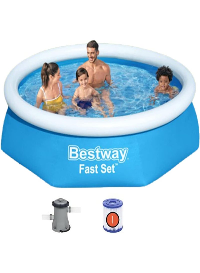 Bestway 244 x 61 cm Fast Set Round Large Kids & Family Pool - Easy Set Inflatable Pool (Bestway 57450) - Image 5