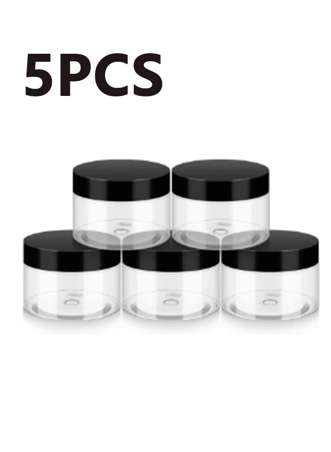 Geustos 4 Oz Cosmetic Cream Jars, 5-Pack, Small Plastic Storage Containers with Lids for Creams/Lotions  - Image 1