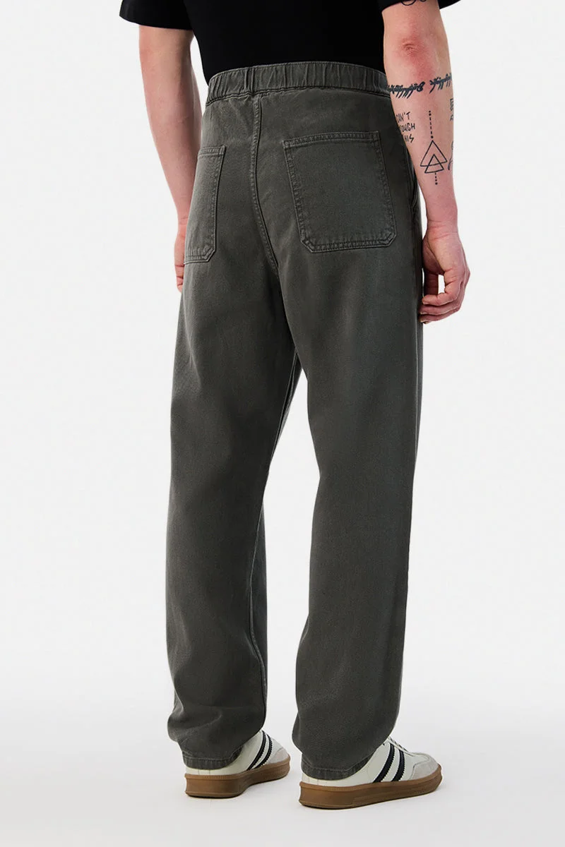 Snitch Dark Grey Dark Grey Solid Relaxed Casual Jeans for Men | Best Price UAE