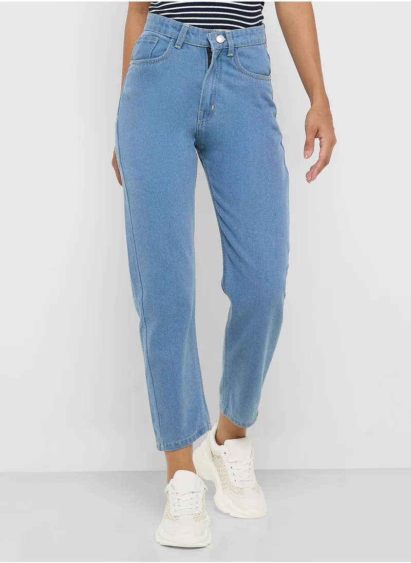 جينجر High Rise Mom Jeans