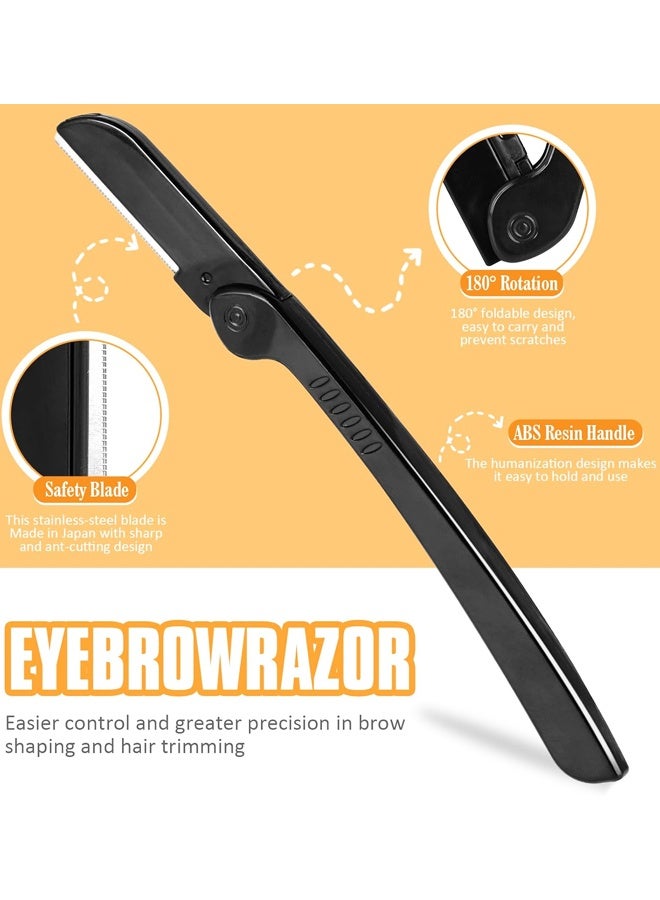 9PCS Stainless Steel Tweezers Set, Precision Eyebrow & Facial Hair Tweezers with Leather Case - Image 4