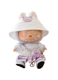 Arabest Labubu Clothes, labubu Outfit, labubu Keychain Accessories, Cute Fashion Hats and Clothes Set 5-Piece Set Suitable for 15cm and 17cm Labubu (Purple)  - Image 1