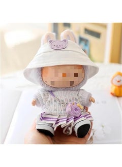 Arabest Labubu Clothes, labubu Outfit, labubu Keychain Accessories, Cute Fashion Hats and Clothes Set 5-Piece Set Suitable for 15cm and 17cm Labubu (Purple)  - Image 2
