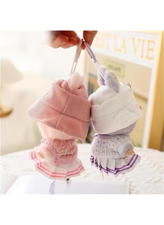 Arabest Labubu Clothes, labubu Outfit, labubu Keychain Accessories, Cute Fashion Hats and Clothes Set 5-Piece Set Suitable for 15cm and 17cm Labubu (Purple)  - Image 3