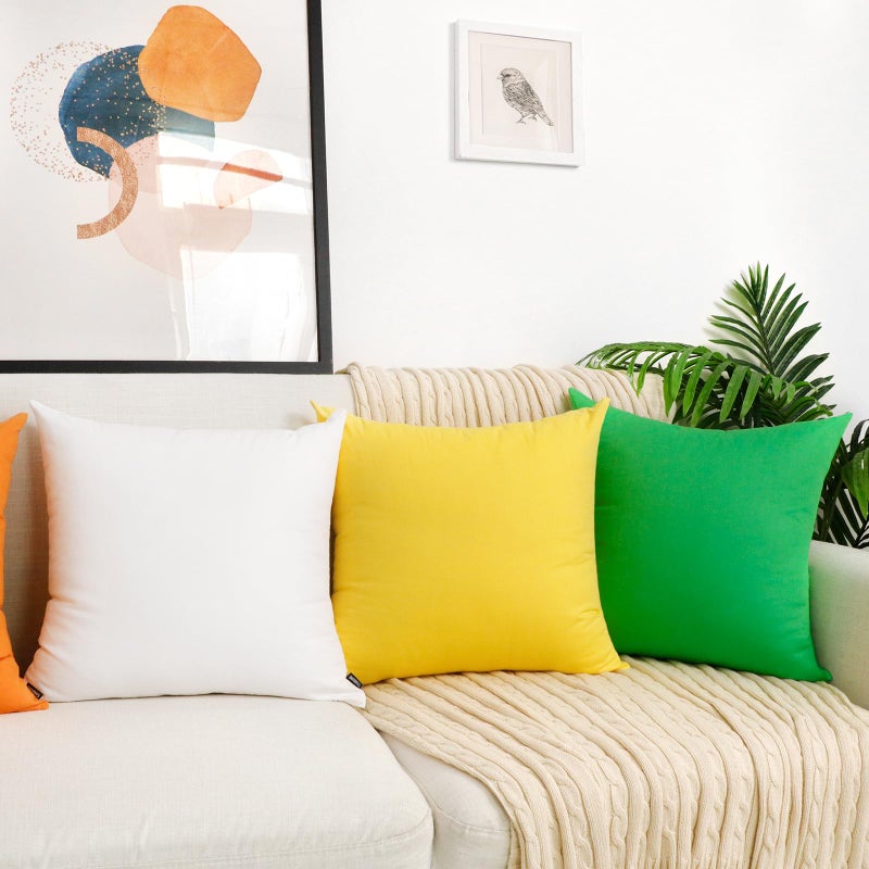 Coddsmz 6 Pack Decorative 100% Cotton Pillow Covers Square Cushion Cover Solid DIY Throw Pillowcase for Spring Home Sofa Bedroom Pure White 6 Pack-16"" x 16""/40x40cm (ONLY Covers  NOT Insert) - Image 4
