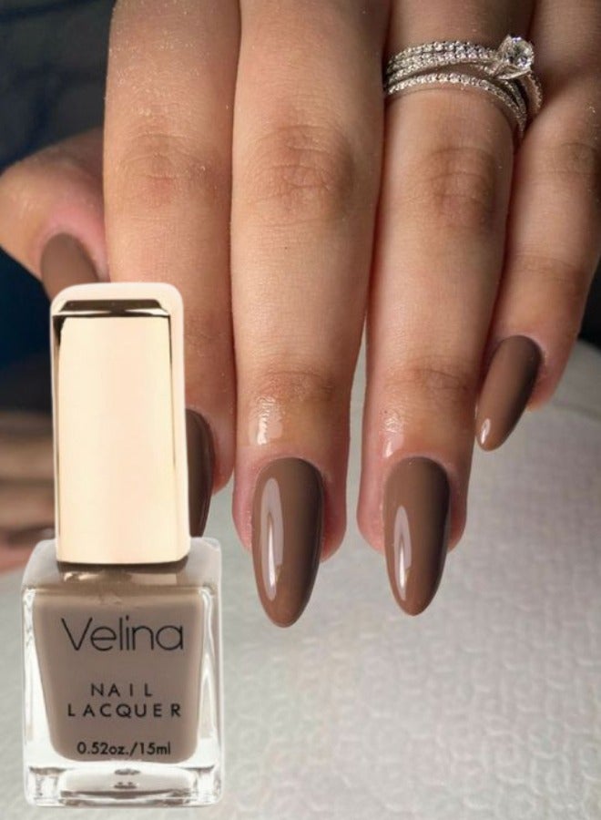 Velina Matte Nail Polish 18 Brown 15ml