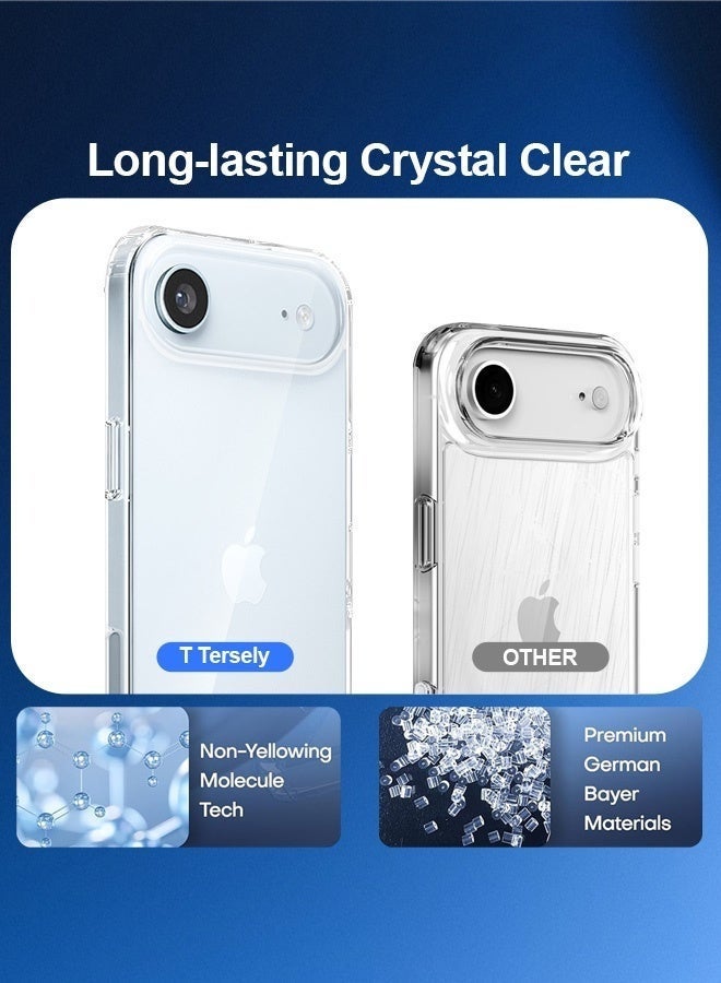 ZAFRA iPhone Air Case Full-coverage Phone Case Military-Grade Drop Protection iPhone Air Cover Delay Yellowing Wear-resistant Anti Scratch & Fingerprint 17 Air Case Ultra Slim Extra Raised Edge Clear - Image 2