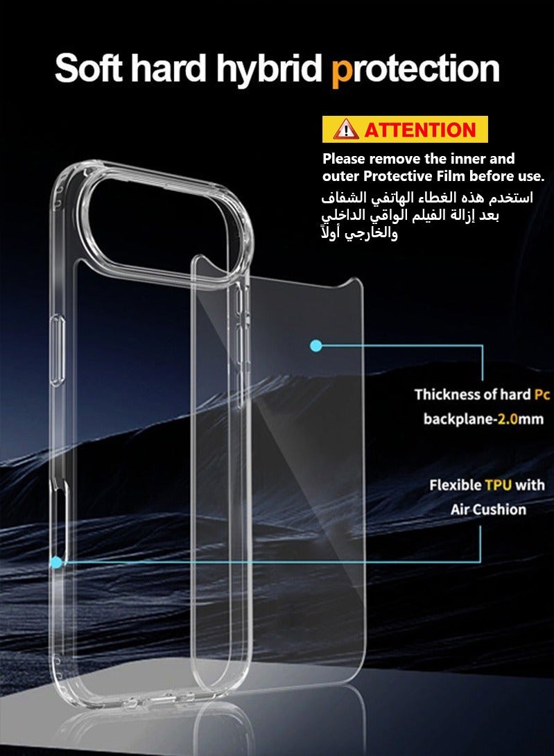 ZAFRA iPhone Air Case Full-coverage Phone Case Military-Grade Drop Protection iPhone Air Cover Delay Yellowing Wear-resistant Anti Scratch & Fingerprint 17 Air Case Ultra Slim Extra Raised Edge Clear - Image 4