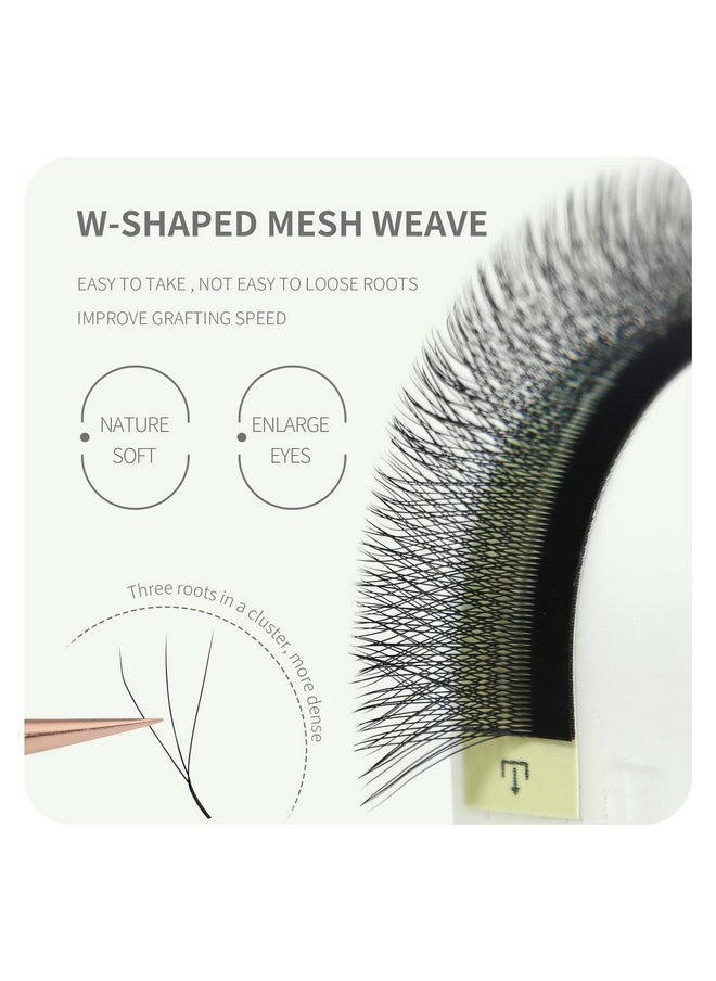 ANNAFRIS ANNAFRIS 3D Premade Fan W Shape Clover Eyelash Extensions 0.07 C Curl 9mm Volume Self Fanning W Lashes Extension Makeup Supplies Professional Use (0.07 C, 9mm)  - Image 2