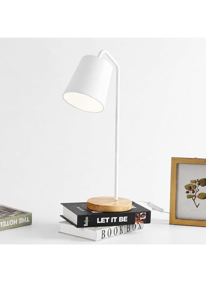 Modern minimalist desk lamp - table lamp with soft lighting and stable metal base for bedrooms and offices (WHITE) - Image 3