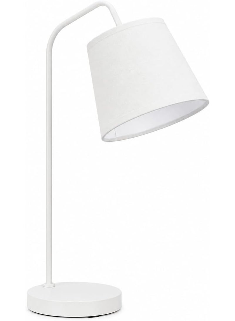 Modern minimalist desk lamp - table lamp with soft lighting and stable metal base for bedrooms and offices (WHITE) - Image 1