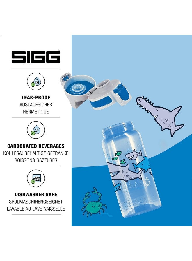 Sigg Kids Water Bottle Viva One Sharkies Leakproof Dishwasher Bpa Free Sport And Bike One Hand Children'S Drink Bottle 17 Oz - Image 3